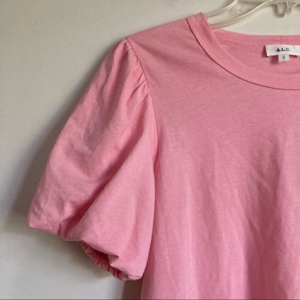 A.L.C Pink Poole Cotton Jersey Tee - Picture 9 of 9